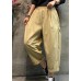 Modern Purple elastic waist Pockets Cotton Harem Pants Spring