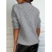 Women Solid Color Lace Trim Button Up Warm Knitted Sweaters Cardigans